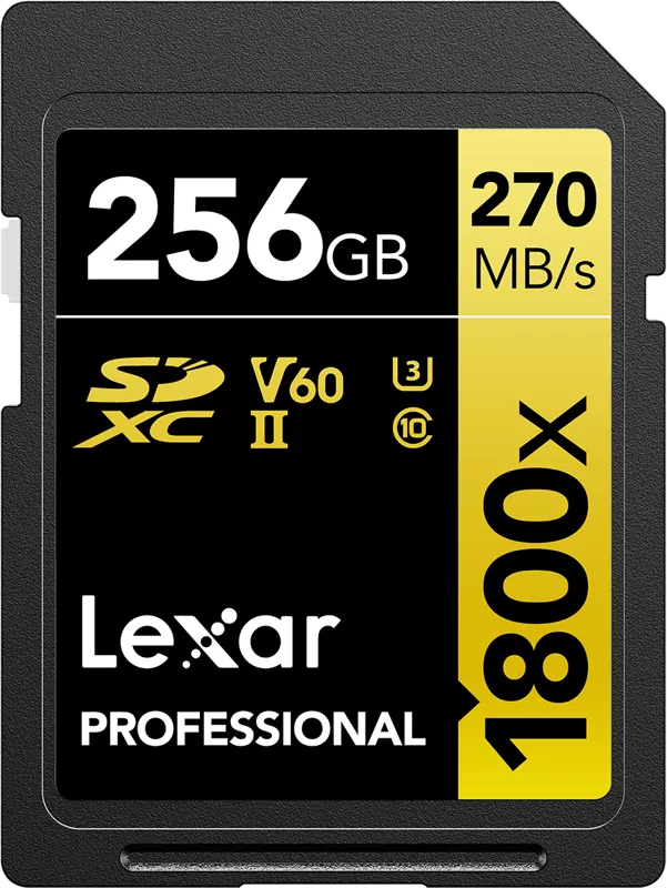 Lexar Professional 1800x SDXC U3 (V60) UHS-II R270/W180 256GB